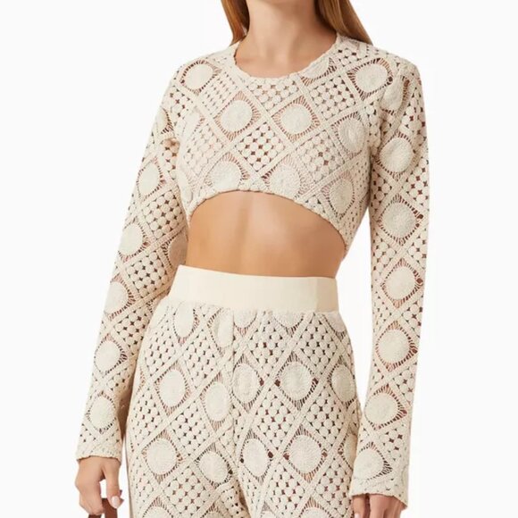 ✨HOST PICK✨ Andrea Iyamah Hira Key Hole Crochet Crop Top - Picture 6 of 11